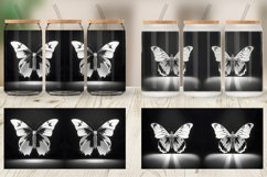 3D White Black Butterfly Glass Can Wraps Product Image 6