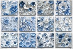 3D White Blue Floral Tumbler wrap Bundle Product Image 2