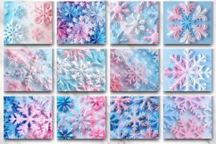 3D White Blue Pink Snowflake Tumbler wrap Bundle Product Image 3