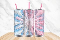 3D White Blue Pink Snowflake Tumbler wrap Bundle Product Image 2