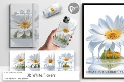 Digital Paper 3D White Flowers Product Image 1