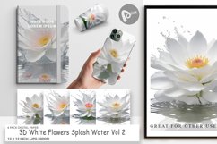 Digital Paper 3D White Flowers Product Image 1