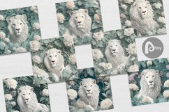 3D White Lion | Digital Paper Product Image 3