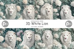 3D White Lion | Digital Paper Product Image 2