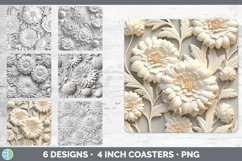 Bundle of six 3D Square Coaster designs.
