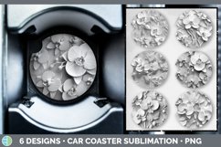 Bundle of six Sculpture Orchid Car Coaster designs.