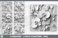 Bundle of six Sculpture Orchid Square Coaster designs.