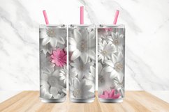 3D White Pink Daisies Flowers Tumbler Wrap Bundle Product Image 4