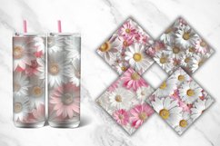 3D White Pink Daisies Flowers Tumbler Wrap Bundle Product Image 2