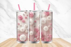 3D White Pink Dandelions Flowers Tumbler Wrap Bundle Product Image 4