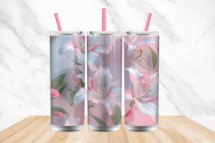 3D White Pink Lilies Flowers Tumbler wrap Bundle Product Image 4