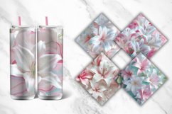 3D White Pink Lilies Flowers Tumbler wrap Bundle Product Image 3
