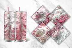 3D White Pink Lion Tumbler Wrap Bundle Product Image 4