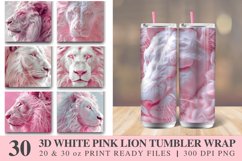 3D White Pink Lion Tumbler Wrap Bundle Product Image 1