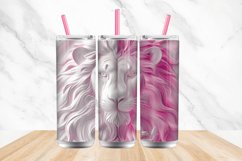 3D White Pink Lion Tumbler Wrap Bundle Product Image 2