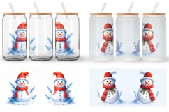 3D White Snowman Glass Can Wraps Product Image 2
