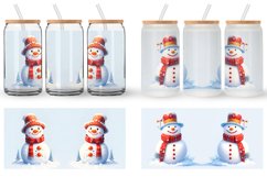 3D White Snowman Glass Can Wraps Product Image 3