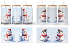 3D White Snowman Glass Can Wraps Product Image 4