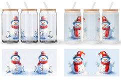 3D White Snowman Glass Can Wraps Product Image 5