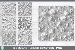 Bundle of six 3D Square Coaster designs.