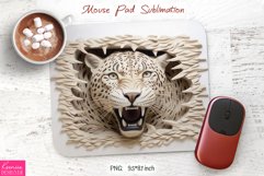 Carved Cheetah Head Sublimation| 3d Wild Animal Mouse Pad Product Image 1