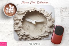 White Flying Eagle Design| 3d Wild Animal Mouse Pad Product Image 1
