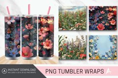 3D Wild Flower Tumbler wrap Product Image 1