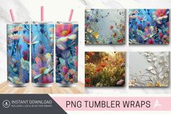 3D Wild Flower Tumbler wrap Product Image 1