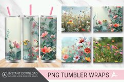 3D Wild Flower Tumbler wrap Product Image 1