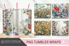 3D Wild Flower Tumbler wrap Product Image 1