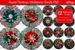 Round Christmas Wind Spinner with Christmas Flower, Christmas Poinsettia PNG. Bundle contains 12 designs PNG. These Christmas designs of wind spinner bring a touch of snow-filled charm and a warm, fuzzy feeling to your home decor