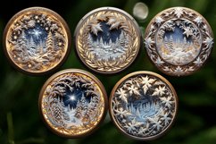 3D Winter Round Christmas Ornaments Sublimation Bundle Png Product Image 4