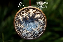 3D Winter Round Christmas Ornaments Sublimation Bundle Png Product Image 2