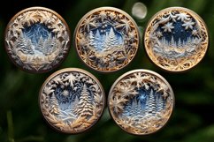 3D Winter Round Christmas Ornaments Sublimation Bundle Png Product Image 3