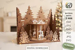 Winter Stand Laser Cut. Standing Decor. Winter Scene SVG Product Image 1