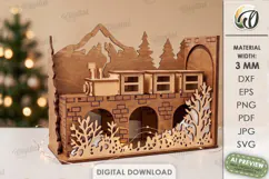 Winter Stand Laser Cut. Standing Decor. Winter Scene SVG Product Image 1