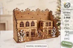 Winter Stand Laser Cut. Standing Decor. Winter Scene SVG Product Image 1