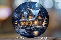 3D Winter Sublimation Design / Round Winter Sublimation Png Product Image 1