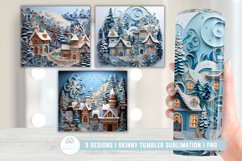 3D Paper Quilling Christmas Village Tumble Sublimation Product Image 1