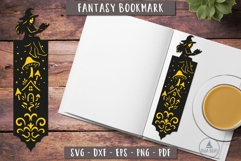 3d Witch Book Bookmark SVG Papercut