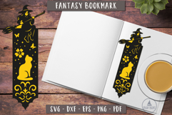 3d Witch Cat Bookmark SVG Papercut