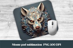 3d wolf mouse pad sublimation design, 3d wolf sublimation PNG, 3d mouse pad, 3d wolf mousepad.