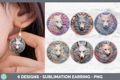 Bundle of six Sculpture Wolves Round Earrings designs.