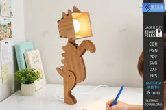 3D Wood Animal Desk Lamp Laser Cut | Dino Desk Lamp | Modern Product Image 2