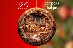 3D Christmas Ornaments PNG Bundle | Wood Carving Ornaments Product Image 2