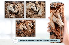 3D Wood Horse Tumbler Sublimation Design Product Image 1