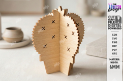 3D Wooden Cactus Laser Cut | Standing Succulent Desk Decor Product Image 1