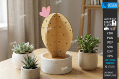 3D Wooden Cactus Laser Cut | Standing Succulent Desk Decor Product Image 1