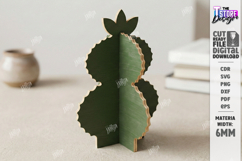 3D Wooden Cactus Laser Cut | Standing Succulent Desk Decor Product Image 1