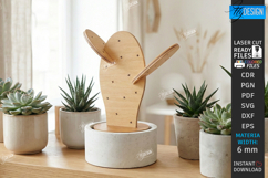 3D Wooden Cactus Laser Cut | Standing Succulent Desk Decor Product Image 1